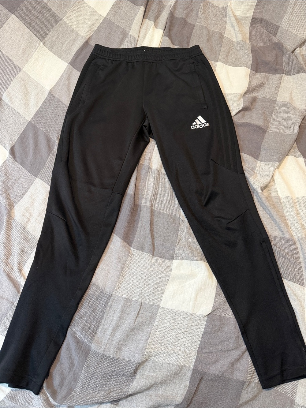 Adidas Women’s M Climacool Black Tapered Training Track Pants Zip Pockets